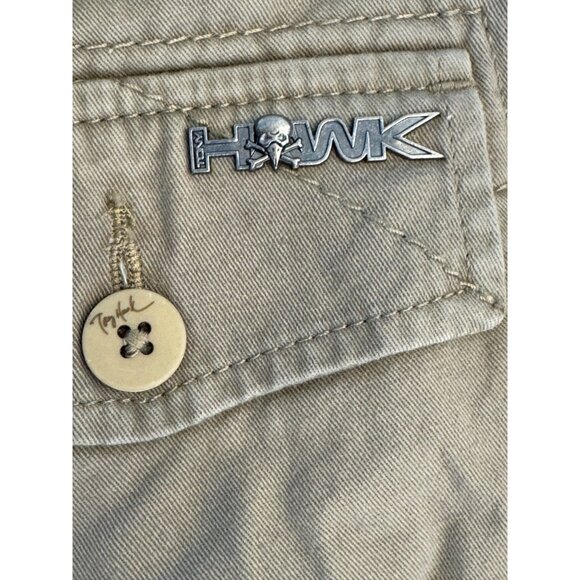 Vintage Tony Hawk Mens Cargo Shorts W/Belt 32 Beige 100% Cotton Casual Outdoor W - Picture 3 of 4